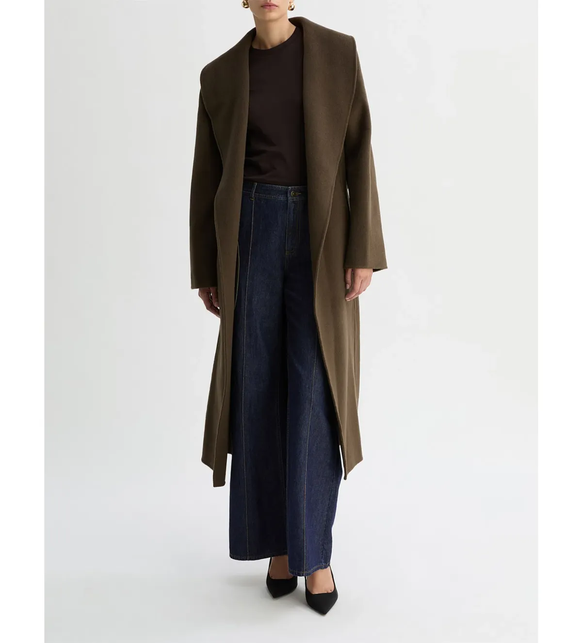 Willow Grace Wool Shawl Collar Coat Olive Size AU 12 - Image 4