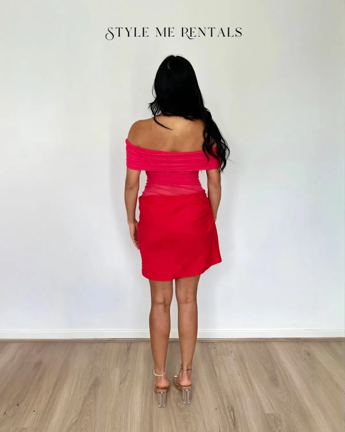 Benni Nico Off Shoulder Mini Dress Watermelon Size 10 - Image 4