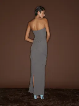 Paris Georgia Minimal Ruffle Top & Skirt Set Grey Size 10 for rent on The Volte - image 2