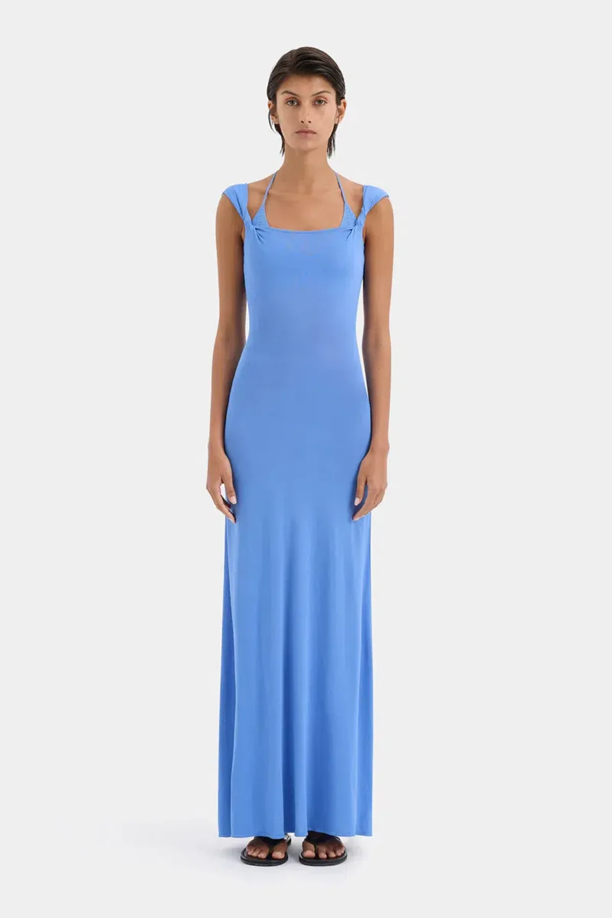 Sir The Label Valejo Halter Dress Blue Size 6 - Image 3