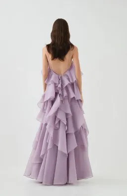 Aje Pandorea Layered Maxi Dress in Lilac Size 10 for rent on The Volte - image 2
