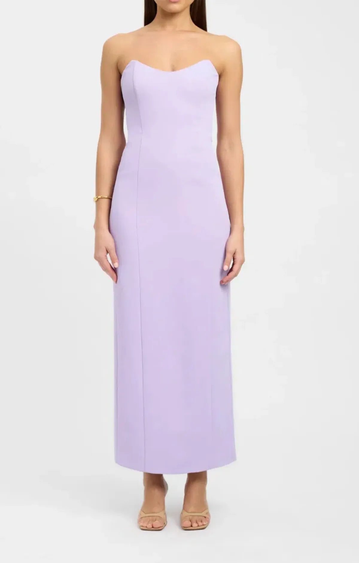 Kookai Oyster Strapless Midi Dress Lilac Size 12 - Image 1