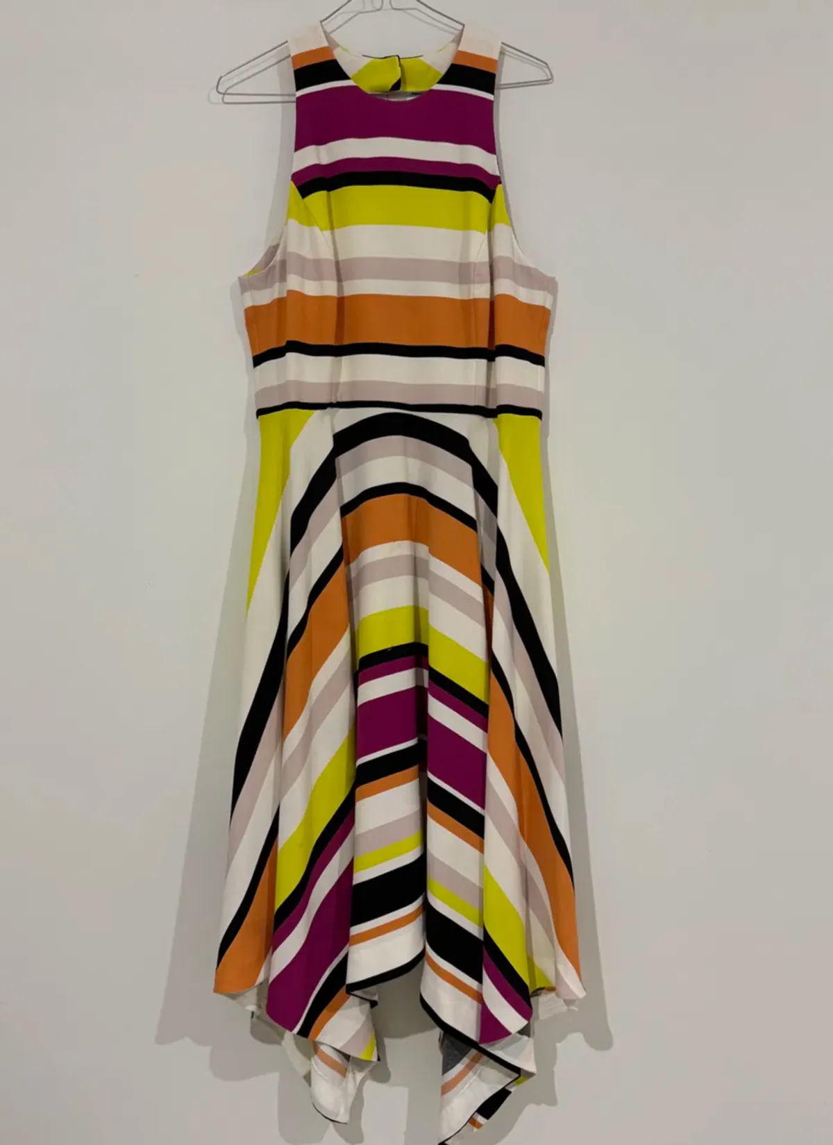 Veronika Maine Striped Halter Midi Dress Multi Size 12 - Image 2
