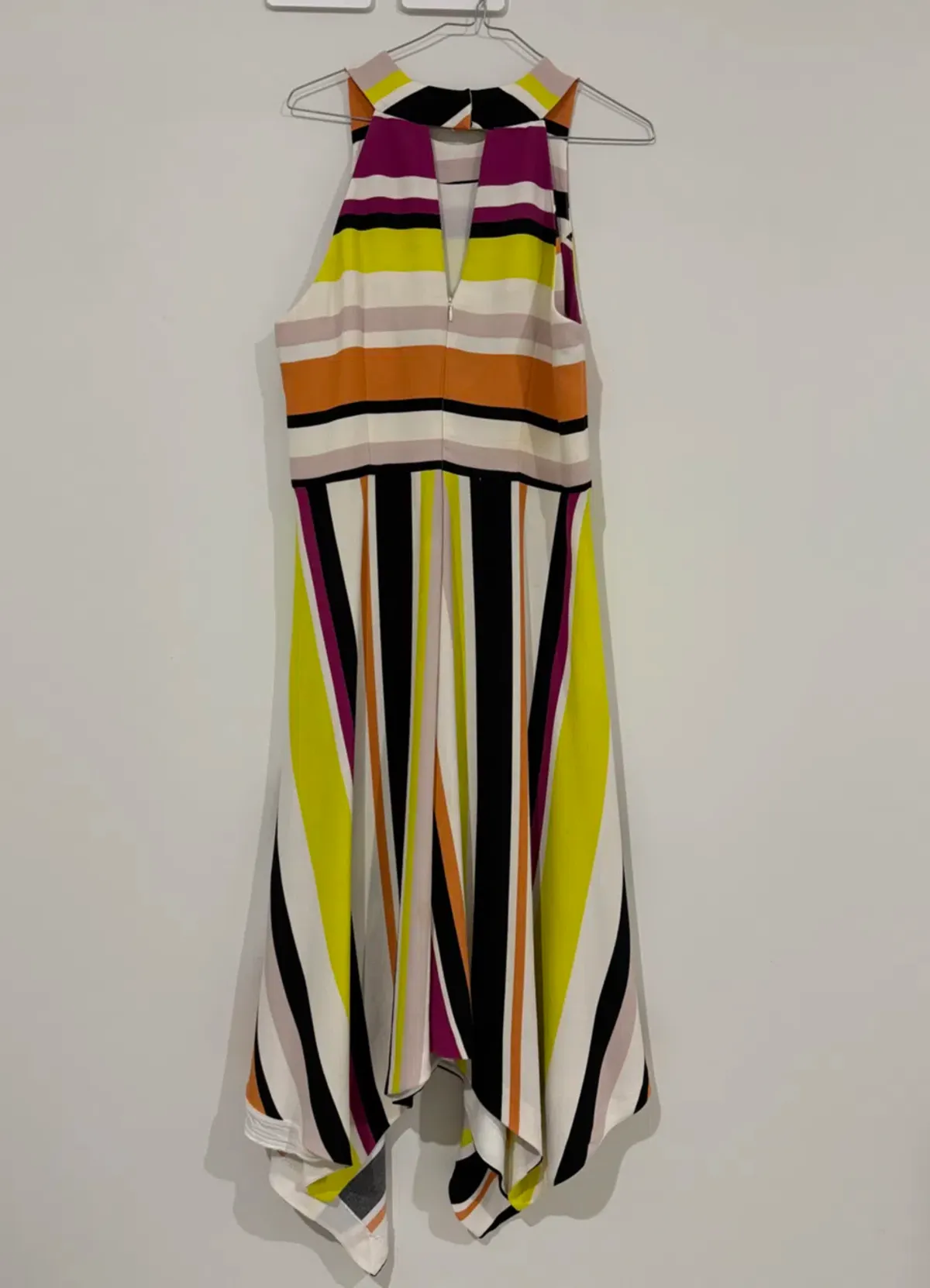 Veronika Maine Striped Halter Midi Dress Multi Size 12 - Image 3