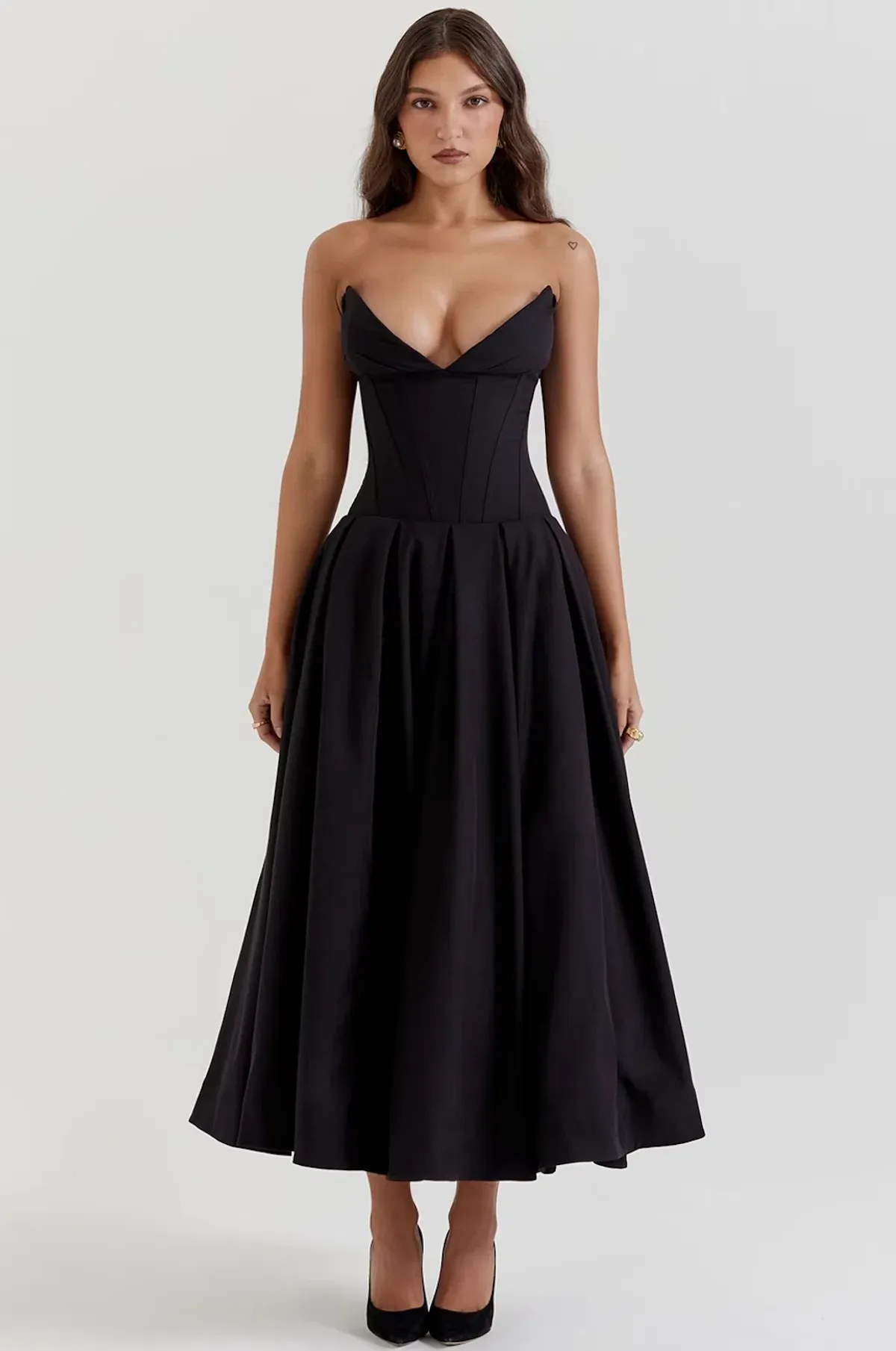 House of CB Lady Strapless Midi Dress in Black Size L / AU 12 regular cup - Image 1