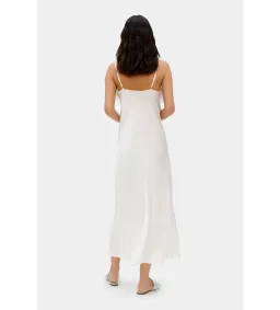 Sleeper Boheme Slip Midi Dress with Feathers in White Size 8 for rent on The Volte - image 2