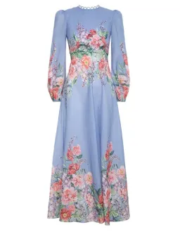 Zimmermann Bellitude Floral Long Dress Cornflower Floral Size 2 / AU 12 for rent on The Volte - image 3