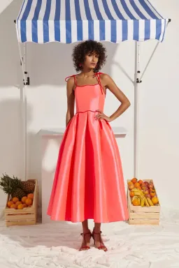 CeliaB Alma Midi Dress Orange Size 12 for rent on The Volte - image 1