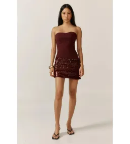 Ance Gria Anastasia Mini Dress Burgundy Size AU 8 for rent on The Volte - image 1