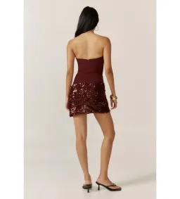 Ance Gria Anastasia Mini Dress Burgundy Size AU 8 for rent on The Volte - image 4