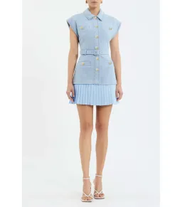 Rebecca Vallance Jonie Mini Dress Pale Blue Size 10 for rent on The Volte - image 1