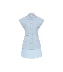 Rebecca Vallance Jonie Mini Dress Pale Blue Size 10 for rent on The Volte - image 4