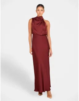 Pilgrim Otillie High Neck Gown Burgundy Size AU 14 for rent on The Volte - image 1