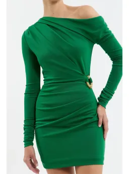 Rebecca Vallance Erin Long Sleeve Mini Dress in Emerald Size 10 for rent on The Volte - image 2