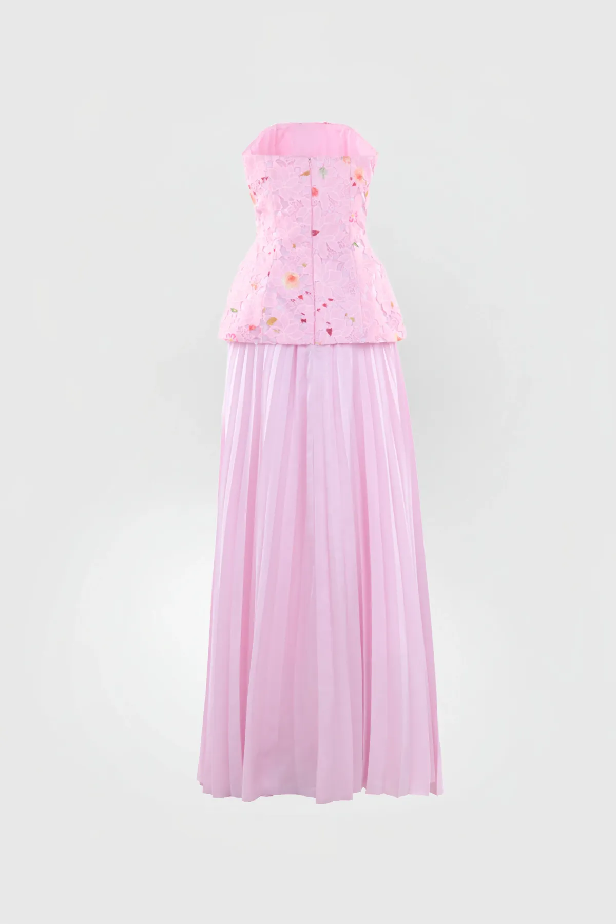 Justin Tong Cascade Pleated Gown Pink Size 12   - Image 7