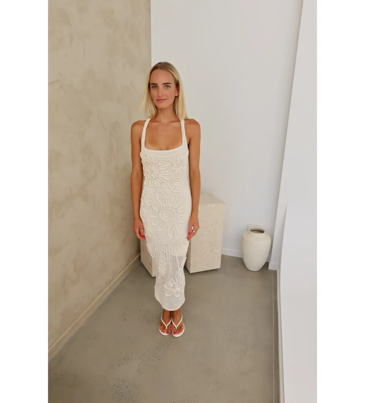 Cult Gaia Nissa Knit Midi Dress in Off White Size XS / AU 6 - Image 1