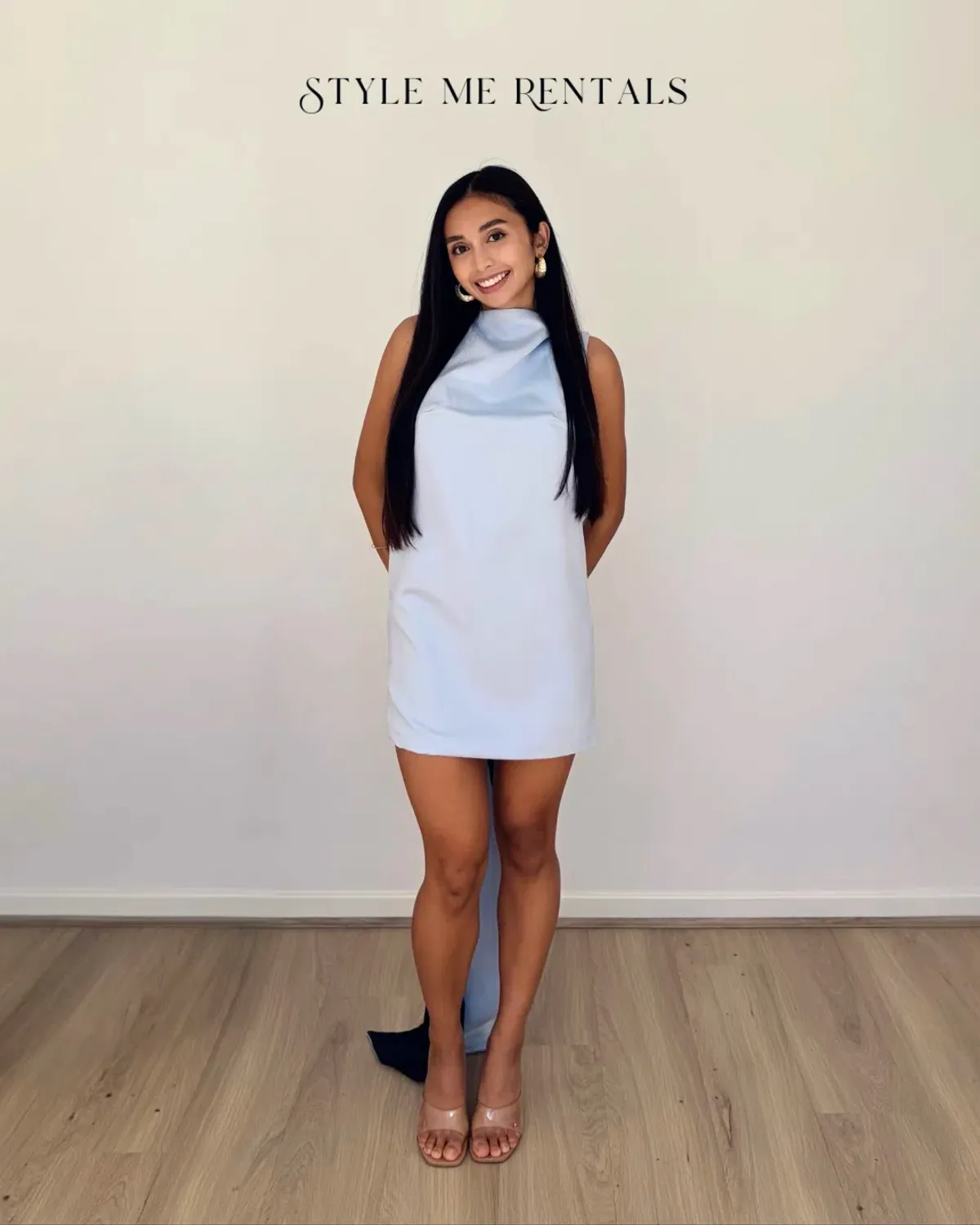 Effie Kats Nikola Mini Dress Ice Blue Size XS - Image 4