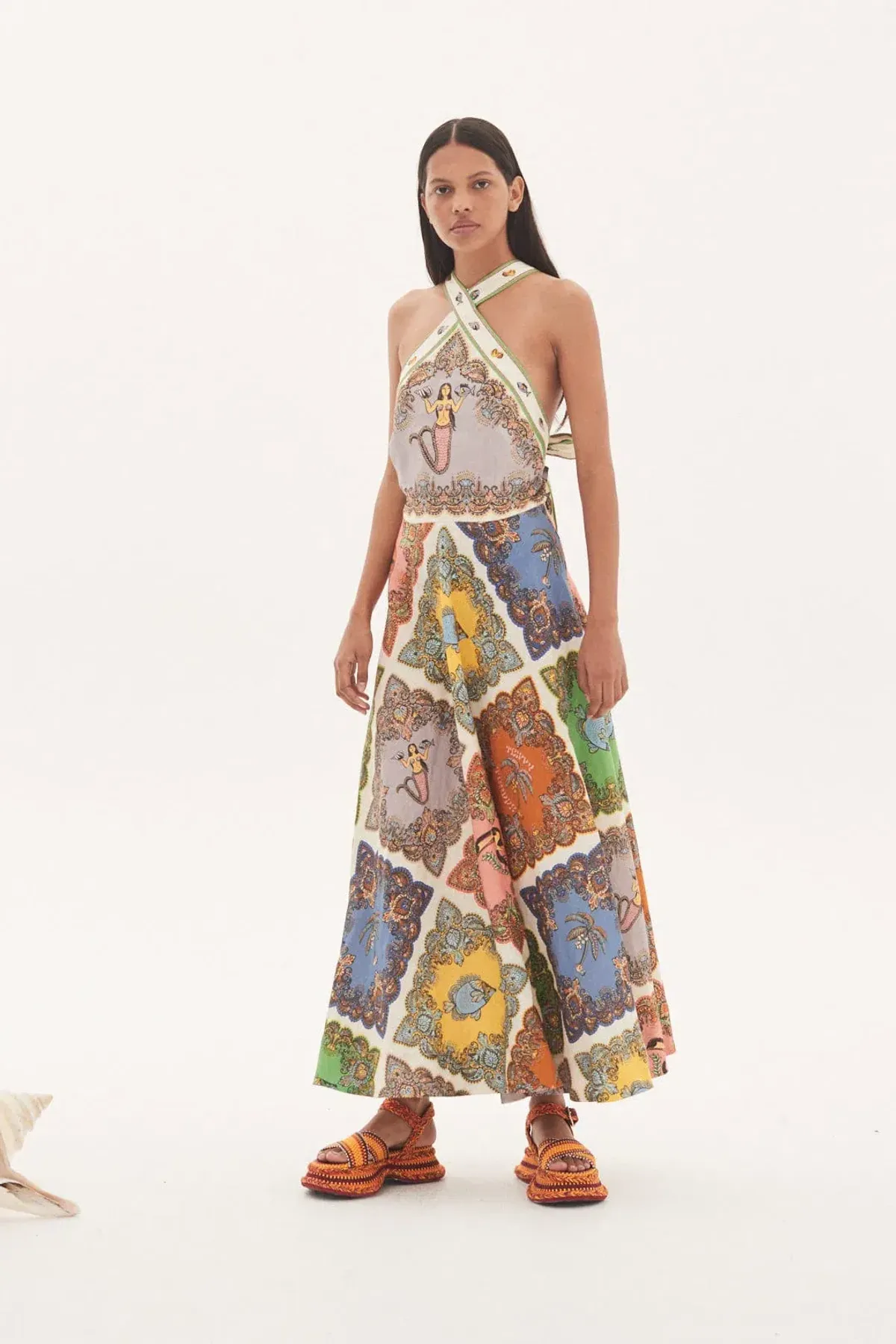 Alemais Trippy Troppo Halter Midi Dress Size 12 - Image 1