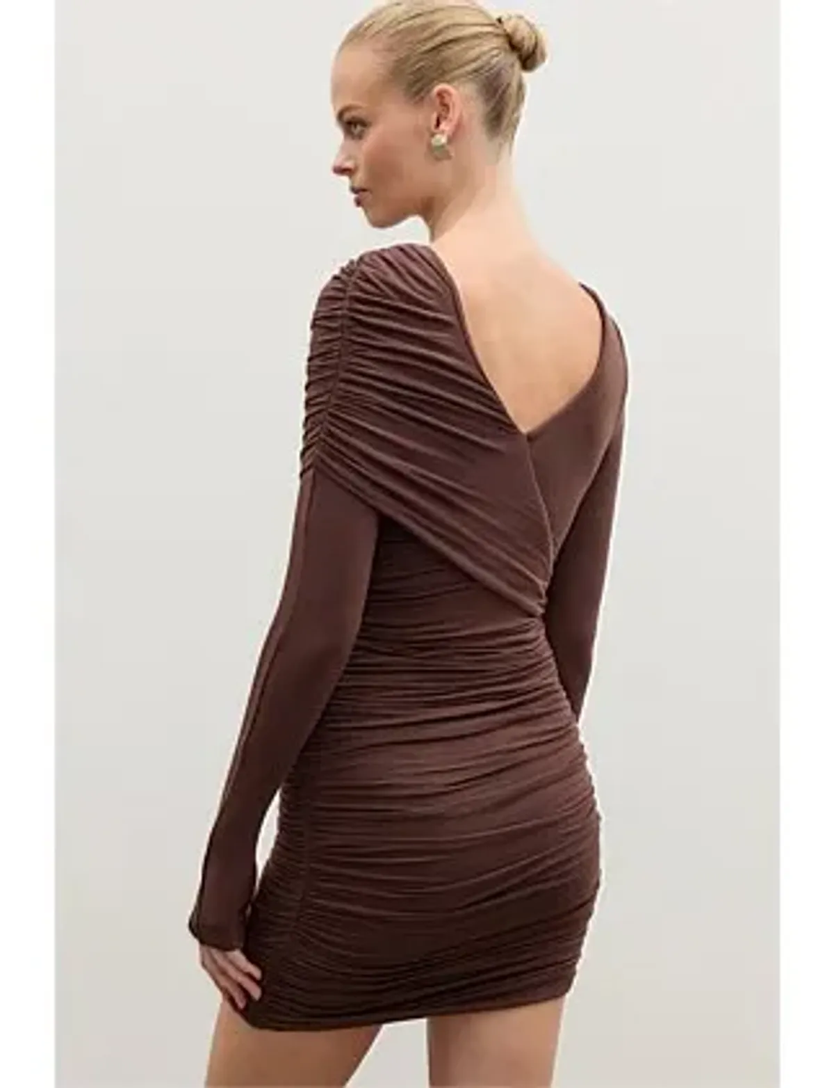 Bayse Kai Mini Dress in Chocolate Size S / AU 8 - Image 3