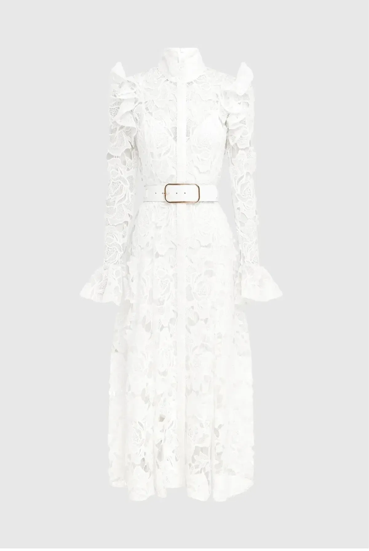 Leo Lin Leo Lin Aliyah Lace Butterfly Sleeve Midi Dress Snow Size AU 12 - Image 6