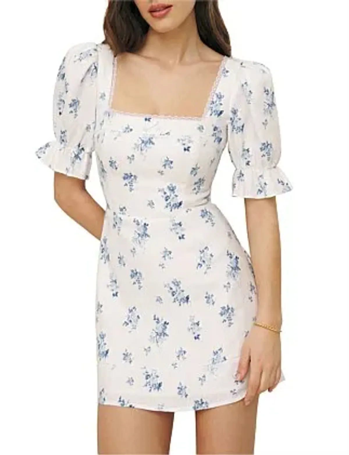 Reformation Eviana Puff Sleeve Mini Dress Size AU 6 - Image 1