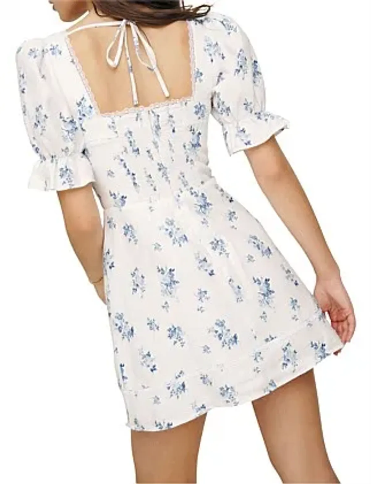 Reformation Eviana Puff Sleeve Mini Dress Size AU 6 - Image 2
