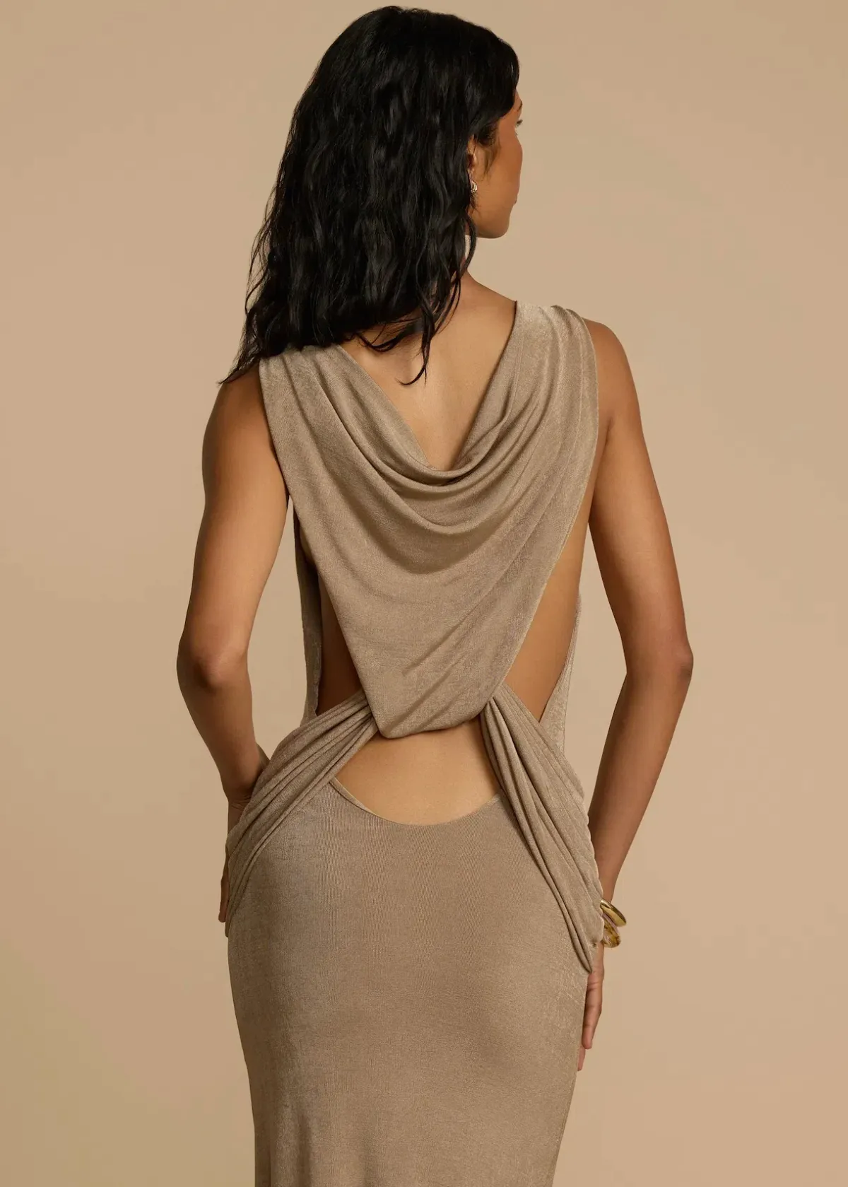 Arcina Ori Matisse Maxi Dress in Metallic Malt Hue Size 8 - Image 5