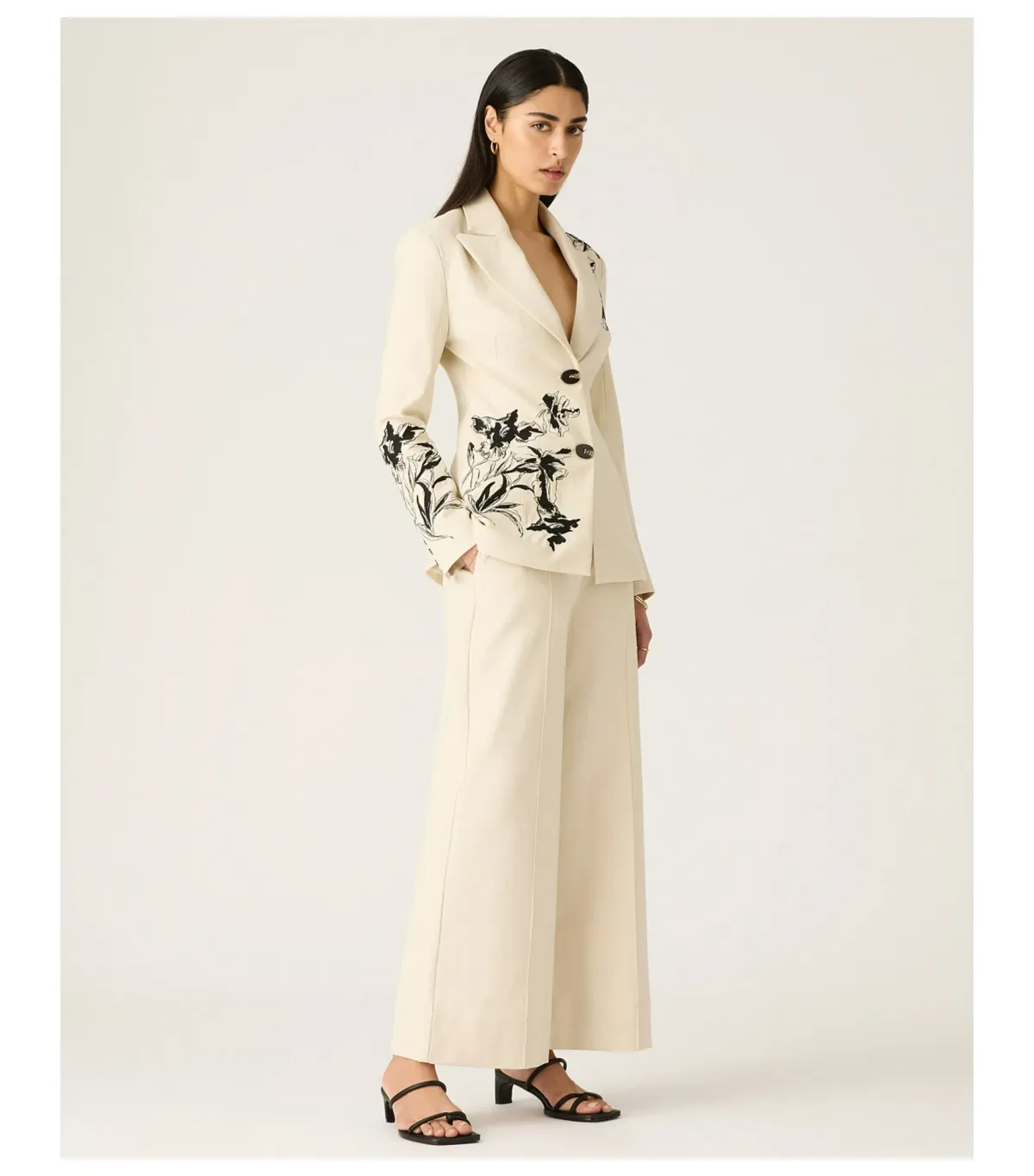 Mos The Label Lis Embroidery Blazer Ivory Size AU 16 - Image 2