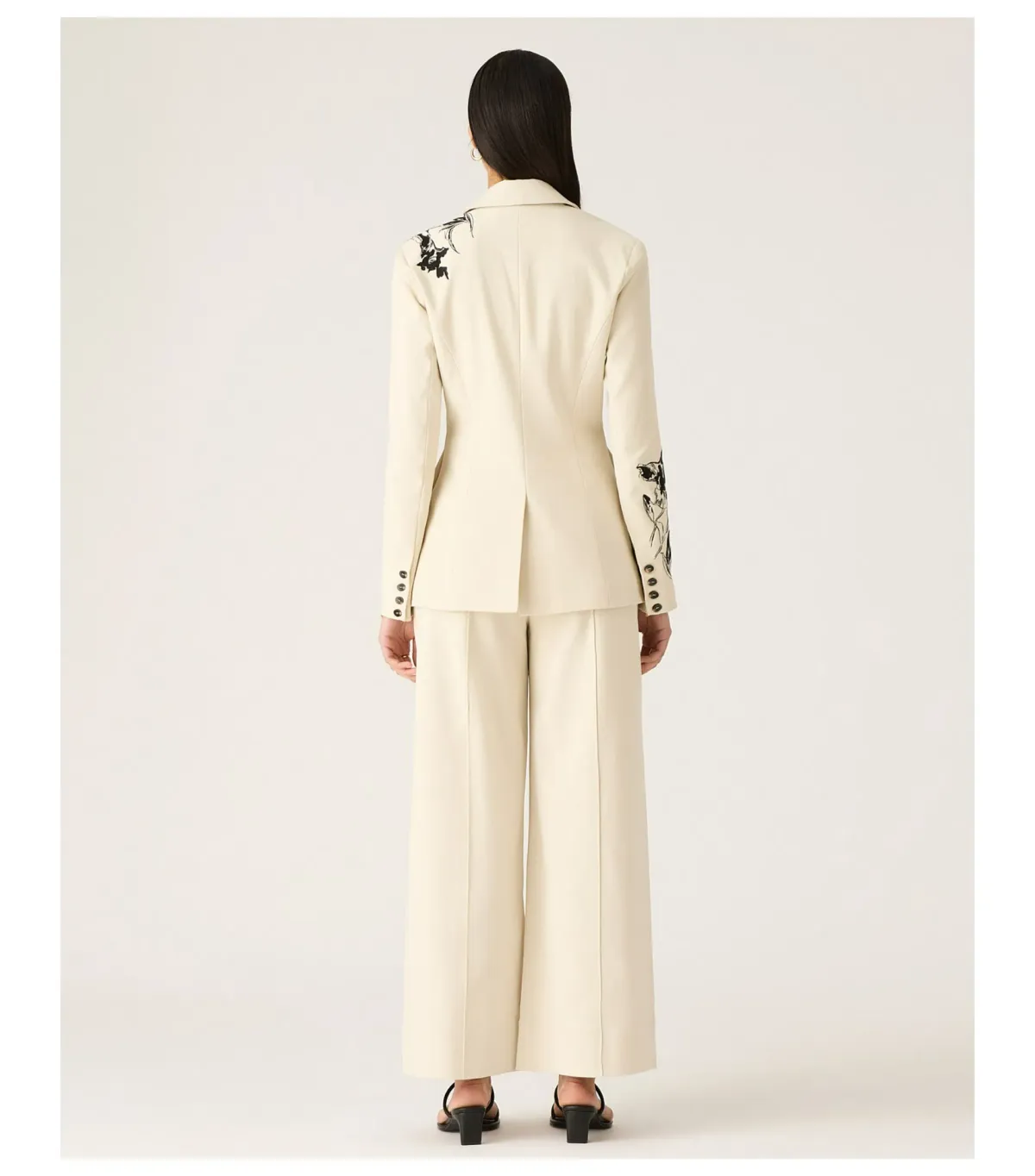 Mos The Label Lis Embroidery Blazer Ivory Size AU 16 - Image 5