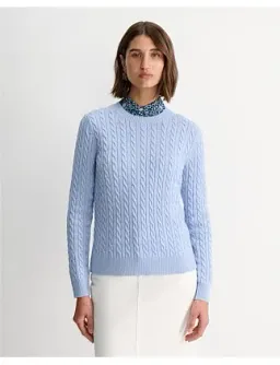 Sportscraft Merino Wool Baby Cable Sweater Pale Blue Size AU 8 for rent on The Volte - image 1