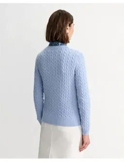 Sportscraft Merino Wool Baby Cable Sweater Pale Blue Size AU 8 for rent on The Volte - image 4