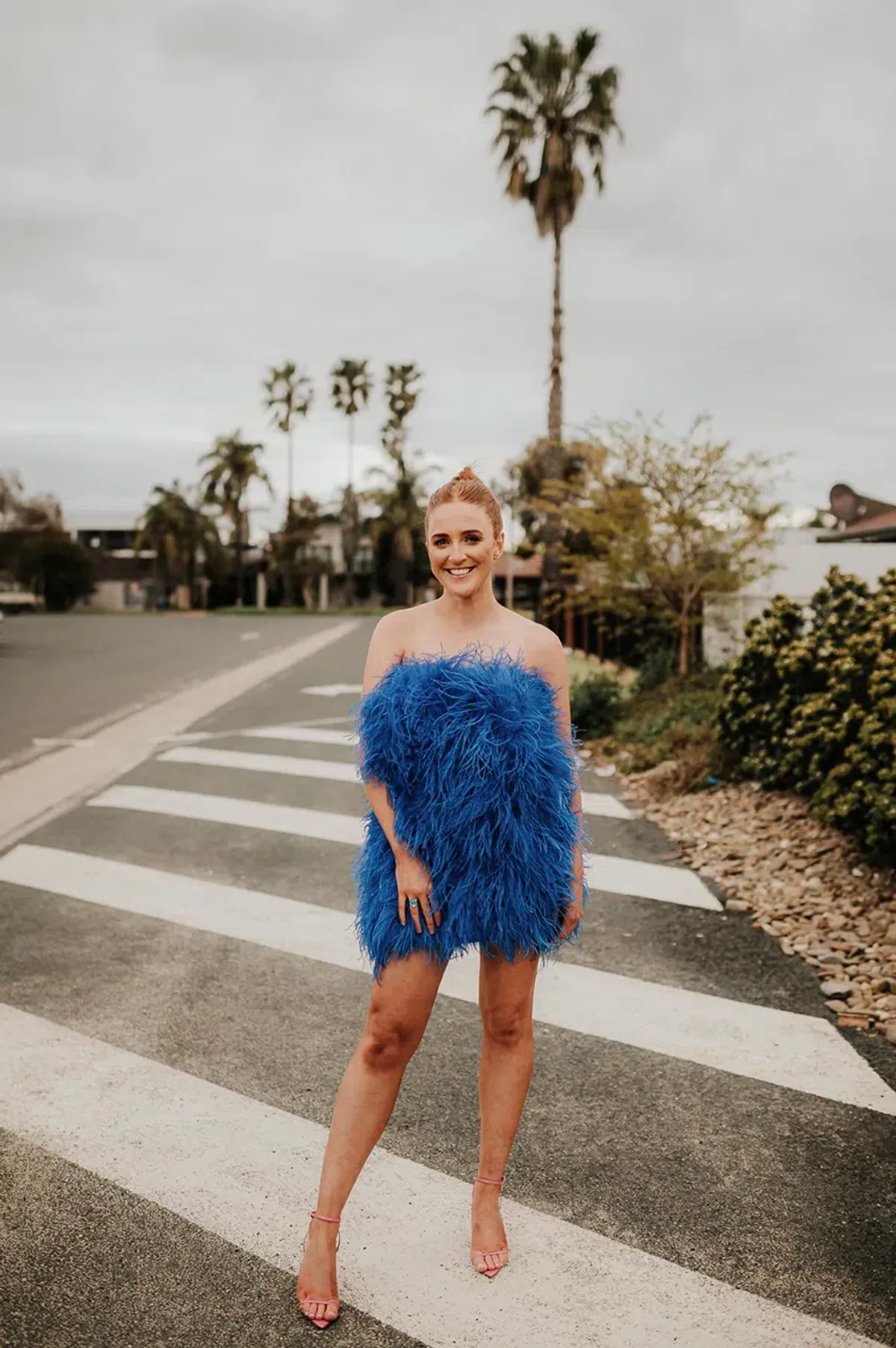 Samantha Lentini Feather Mini dress in Blue Size AU 8 - Image 2