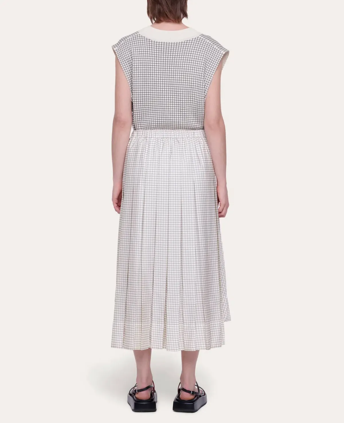 Plan C Pleated Skirt in Cream Print Size FR 42 / AU 14 - Image 2