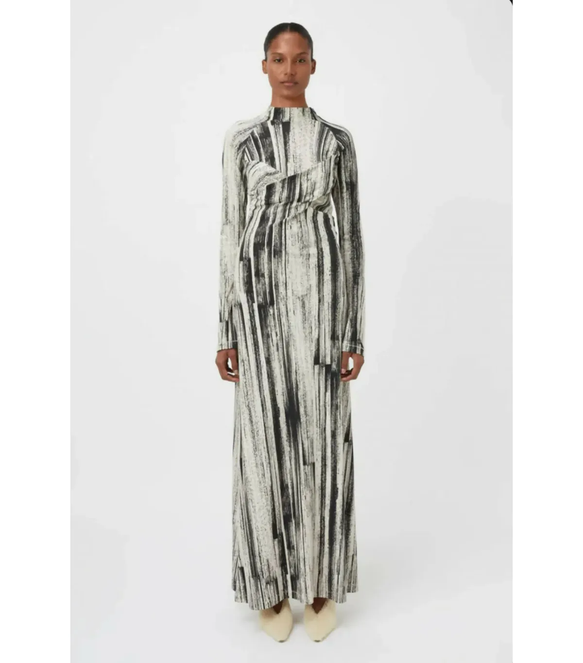 Camilla and Marc Arch Long Sleeve Midi Dress in Black Print Size AU 8 - Image 1