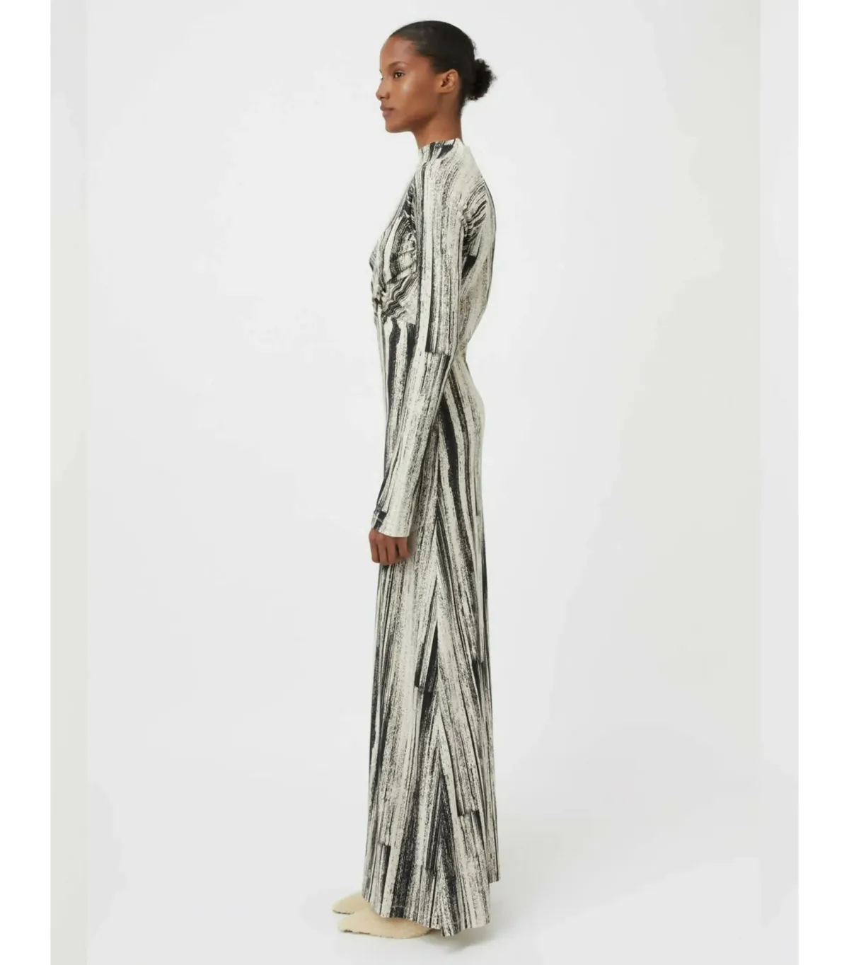 Camilla and Marc Arch Long Sleeve Midi Dress in Black Print Size AU 8 - Image 3