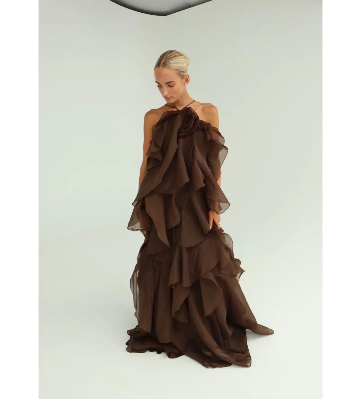 Aje Pandorea Layered Maxi Dress Carob Size 10 - Image 5