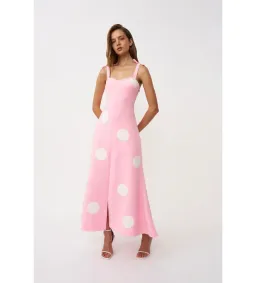 By Johnny Dolcetto Spot Ankle Dress in Pink Ivory Size 10 for rent on The Volte - image 2
