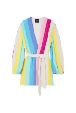 Retrofete Gabrielle Robe Sequin Dress Unicorn Stripe Rainbow Size 8/S for rent on The Volte - image 3