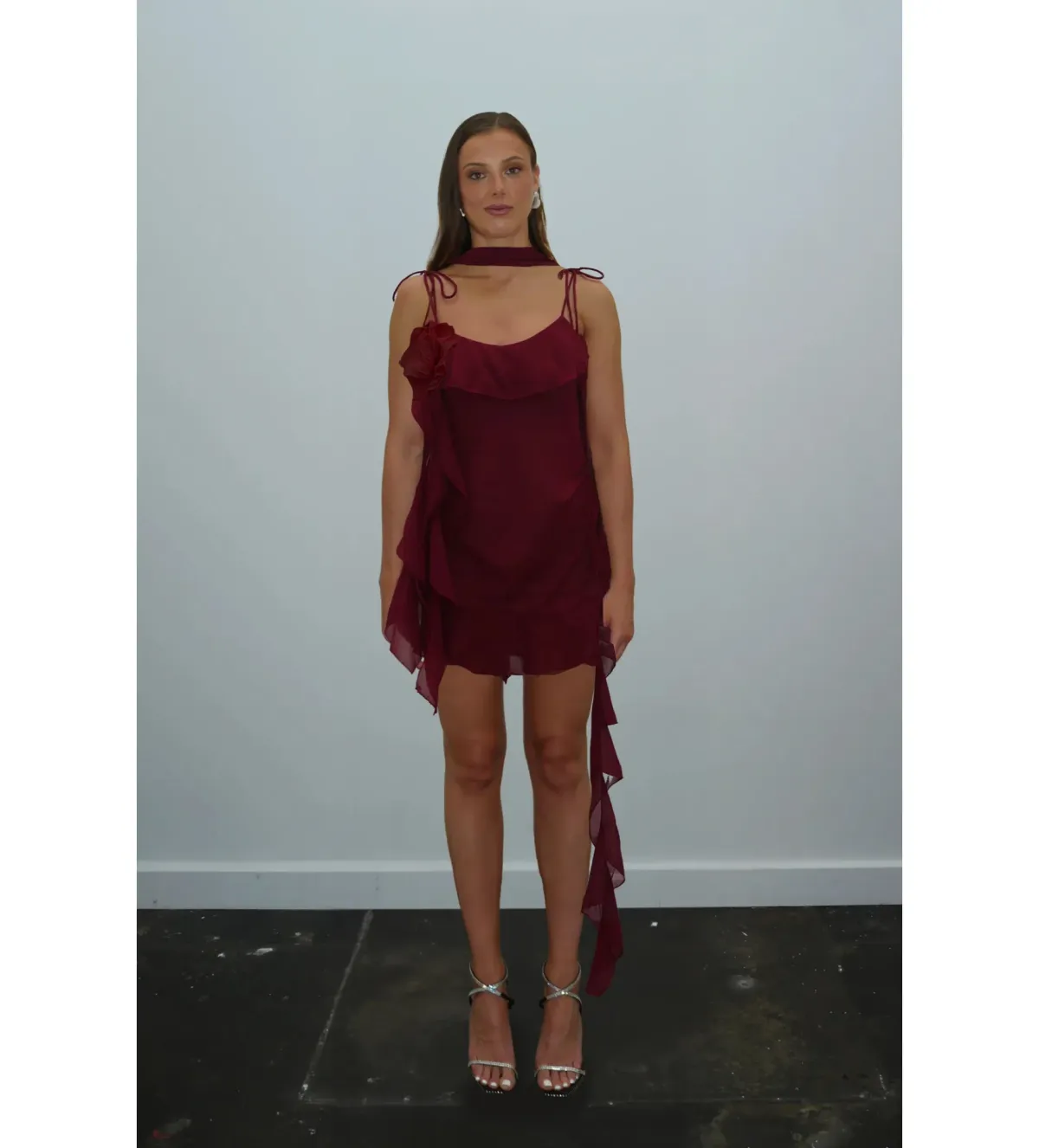DŹO Luna Mini Dress Deep Cherry Moon Size XS/6 - Image 1