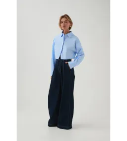 Aje Havana Cropped Shirt Cornflower Blue Size 12 for rent on The Volte - image 2