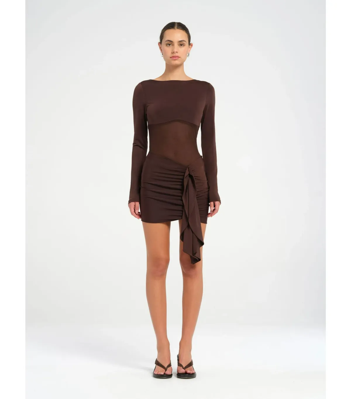 Benni Juni Mini Dress Chocolate Size AU 6 - Image 1