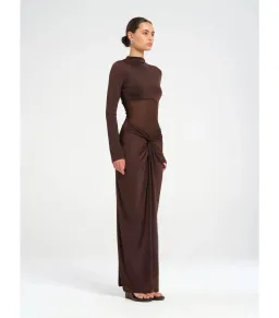 Benni Dora Maxi Dress Chocolate Size 8 for rent on The Volte - image 2