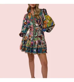 Alemais Evergreen Mini Dress In Multi Print Size 10 for rent on The Volte - image 4