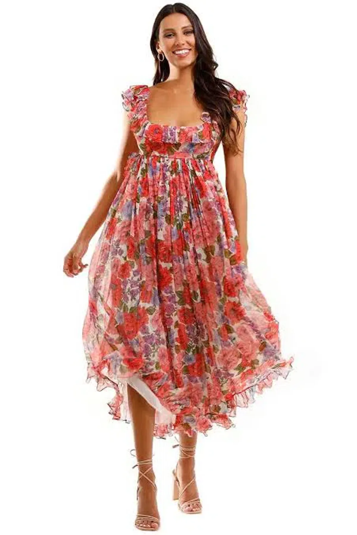 Zimmerman Poppy Frill Edge Midi Dress Size 1 - Image 1