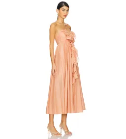 Zimmermann Acacia Ruffle Tan Maxi Dress Size AU 10 for rent on The Volte - image 2