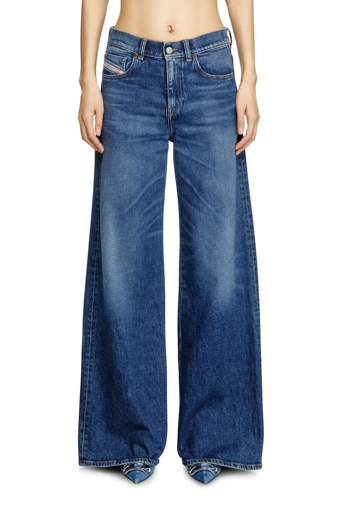 Diesel 1978 D-Akemi Blue Trousers Size 12/M - Image 1