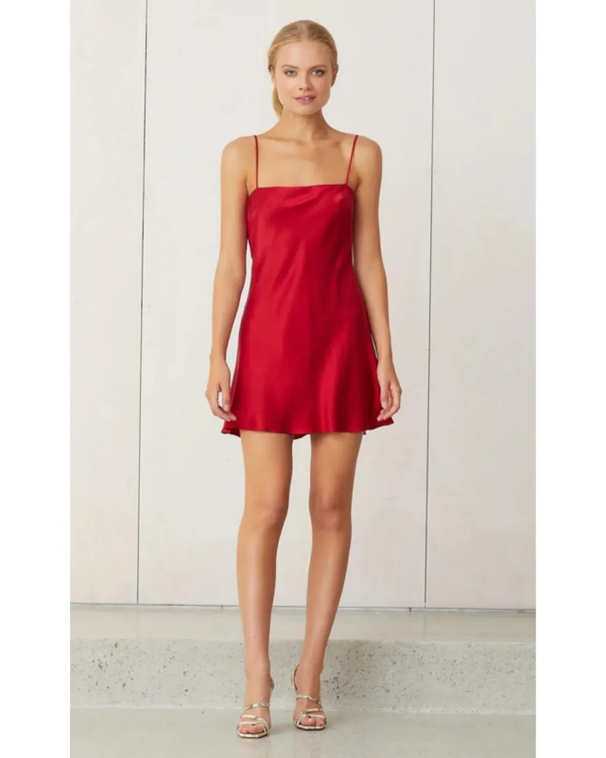 Bec & Bridge Classic Silk Mini Dress Crimson Size AU 8 - Image 1