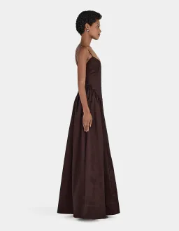 Hansen and Gretel Bellini Taffeta Floor Length Gown in Chocolate Brown Size 6/XS for rent on The Volte - image 2