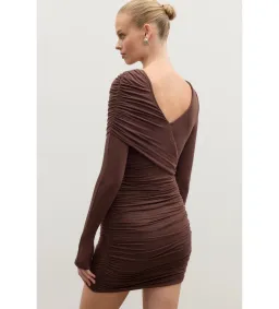 Bayse Kai Mini Dress Chocolate Size XS/AU 6 for rent on The Volte - image 3