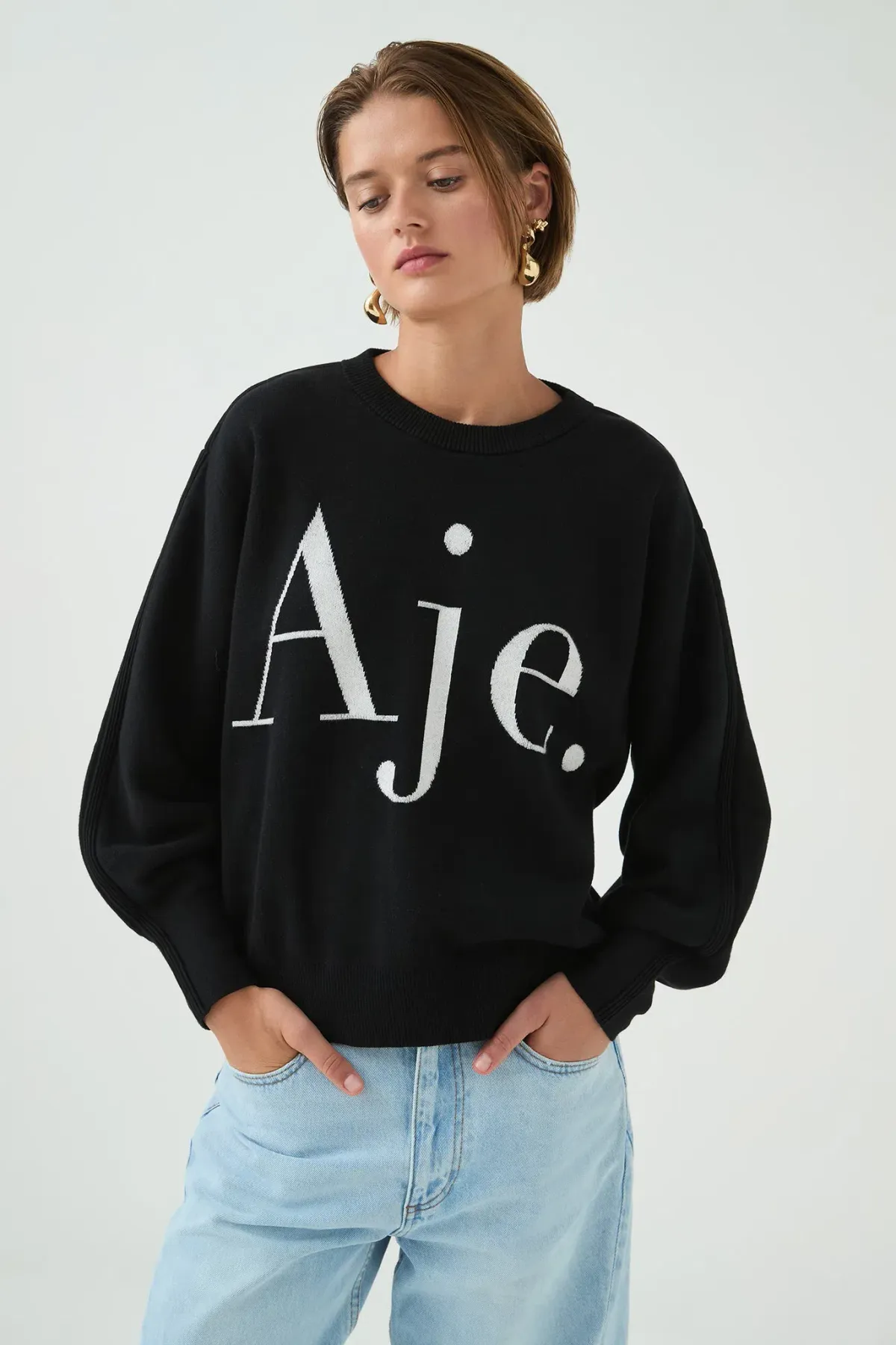 Arden Logo Knit Black Ivory Size AU - Image 1